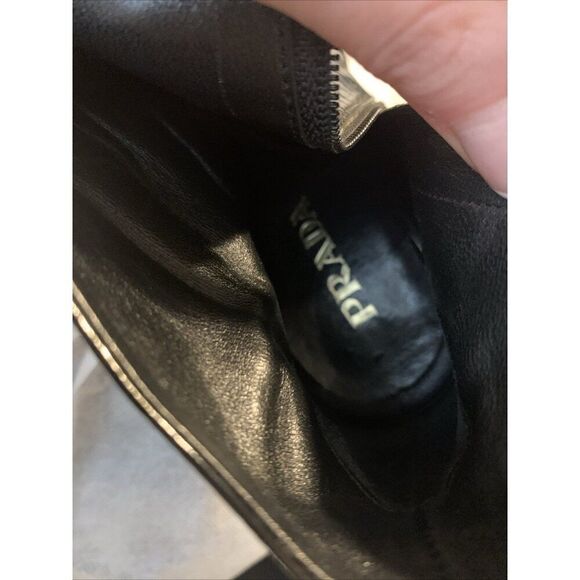 Prada Authentic Solid Black Patent Leather High Heel Ankle Boots Booties 5 - Picture 8 of 9